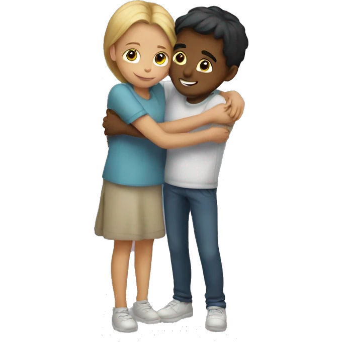 Girl boy hugging emoji