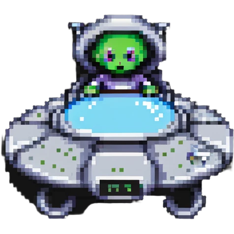 alien driving a UFO spacecraft emoji