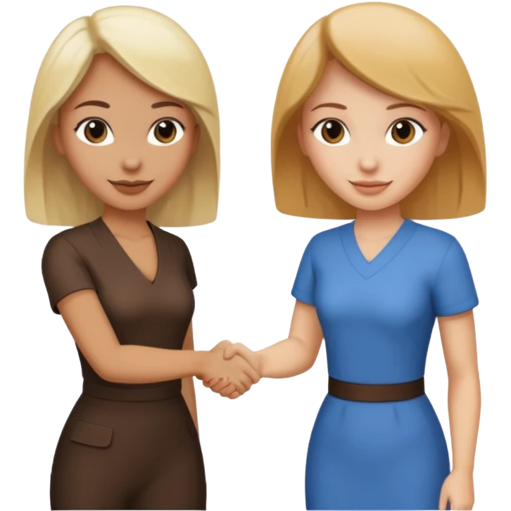 two woman shaking hands emoji