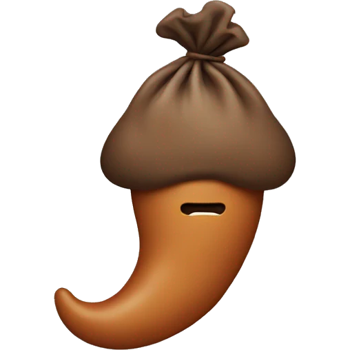 Poop emoji with bag emoji