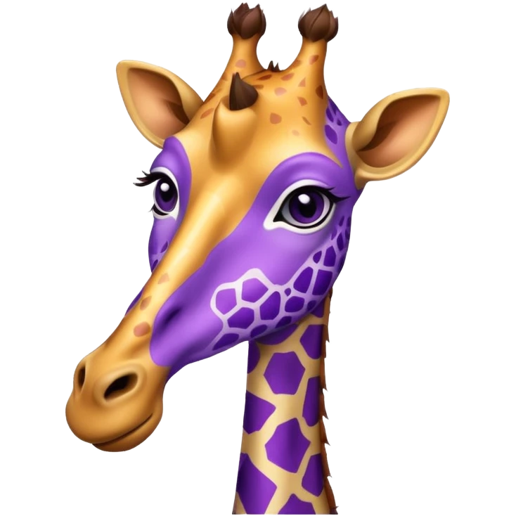 Girafa com colar roxo com glitter emoji