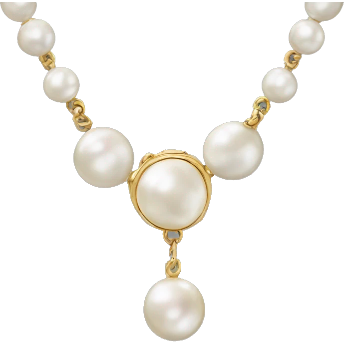 Chanel three Pearl necklace  emoji