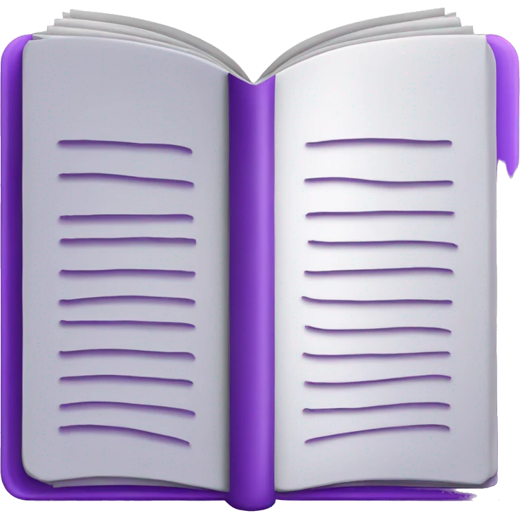 iOs closed book emoji in purple (make it wider with a black spine) emoji