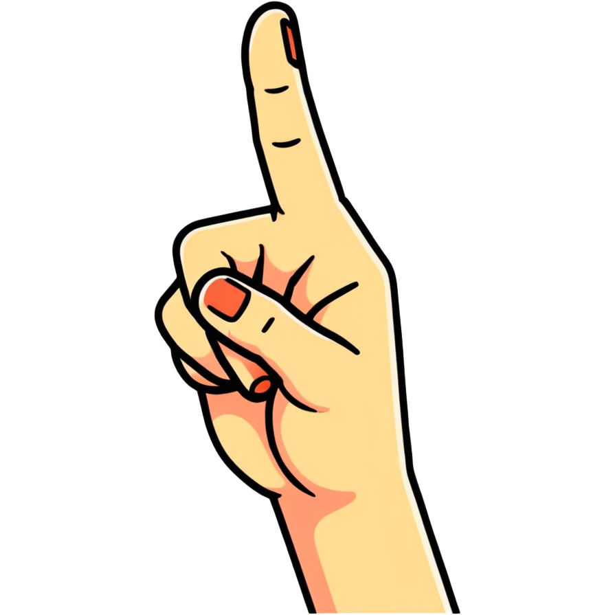 Pink middle finger emoji