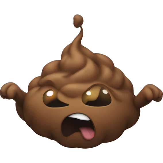 Flying poo emoji