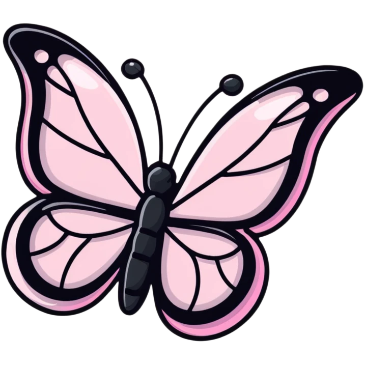 Light pink rainbow glass crystal butterfly emoji