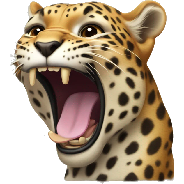 yawning leopard  emoji
