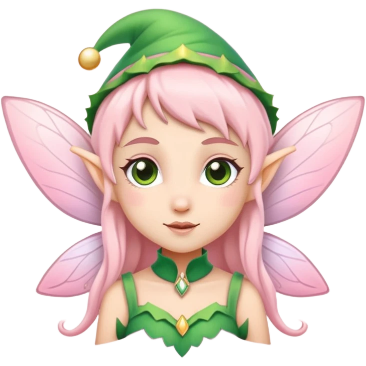 Fairy elf soft green and soft pink colour  emoji