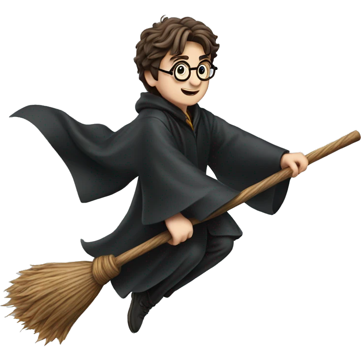 harry potter flying on a broom emoji