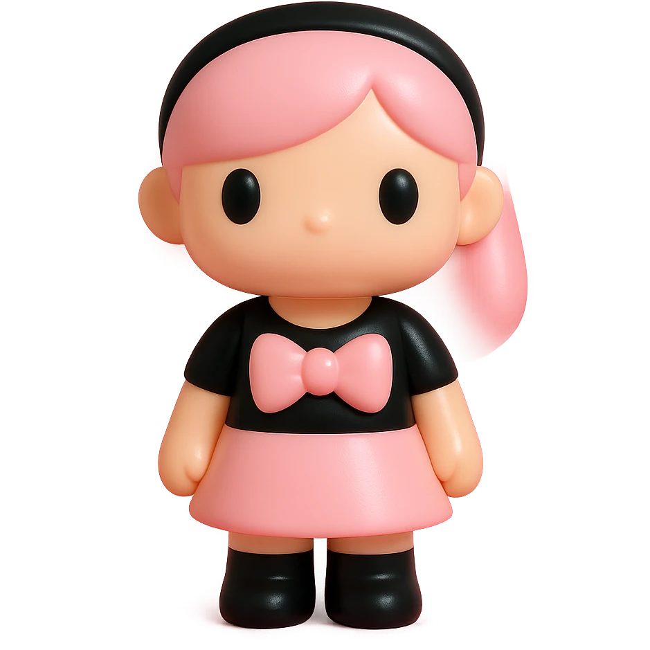 Blackpink inspired icon, pink and black, collectible and stylized emoji