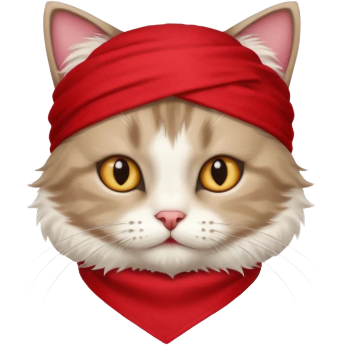 cat with wearing red bandana emoji