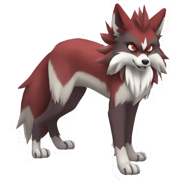 Lycanroc-Zoroark-Mightyena-Zorua full body emoji