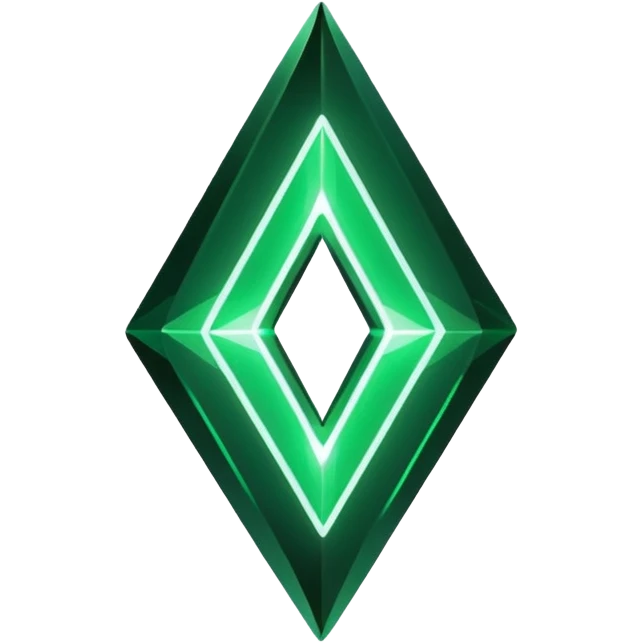 sharp-angled neon dark green magic energy with sparkling and glowing angular shapes emoji