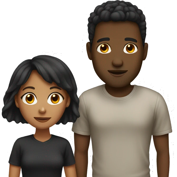 Tan girlfriend black boyfriend emoji
