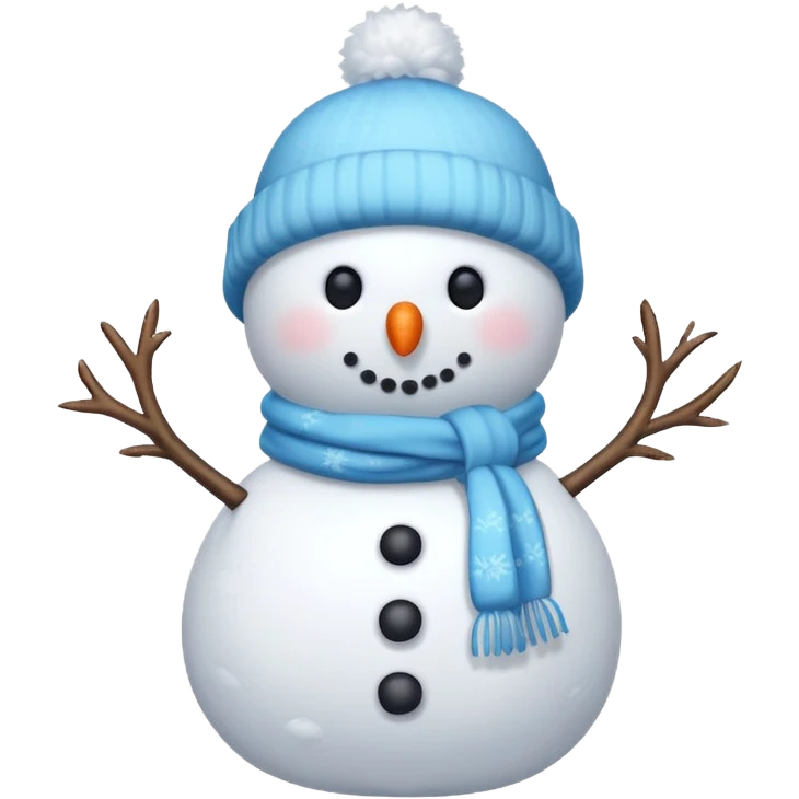 Cute snowman full body with snow emoji