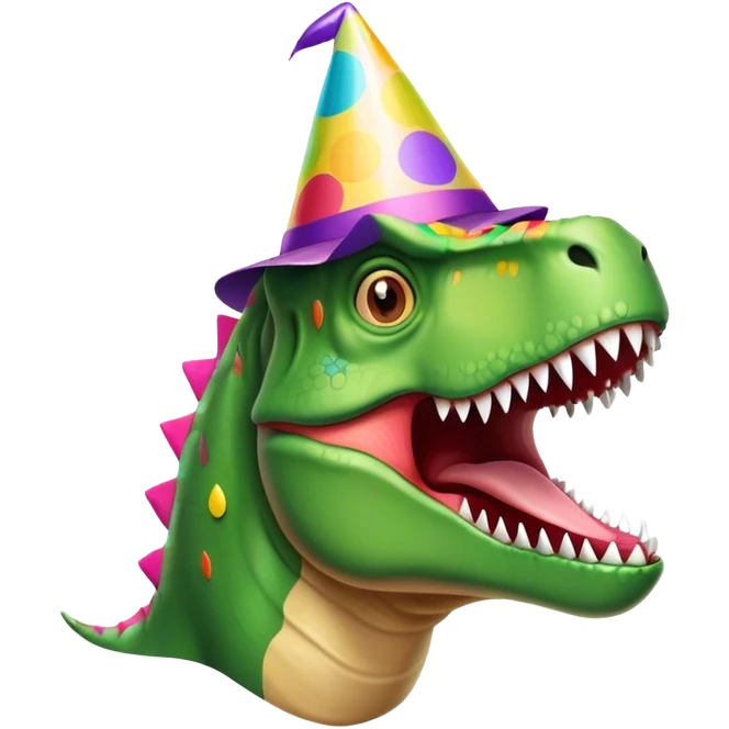 festive funny t-rex face emoji