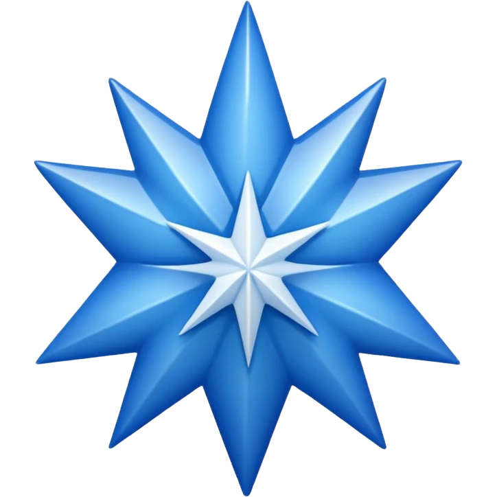 11 corners blue star with white colour tick on it emoji