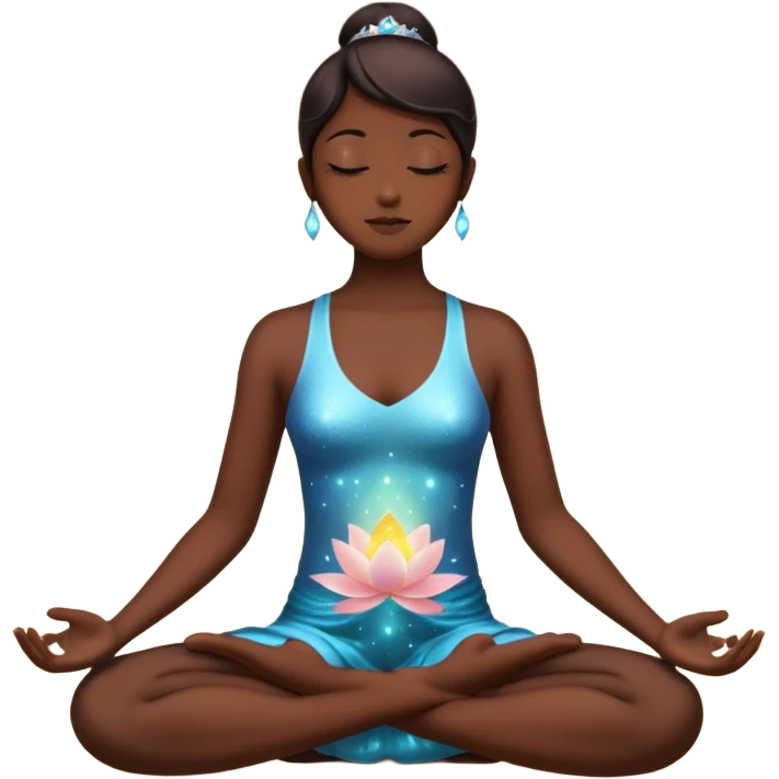silhouette in lotus pose with sparkles emoji