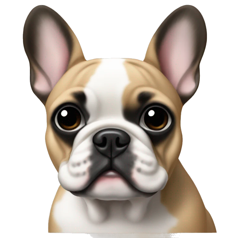 Fawn French bulldog with black face emoji