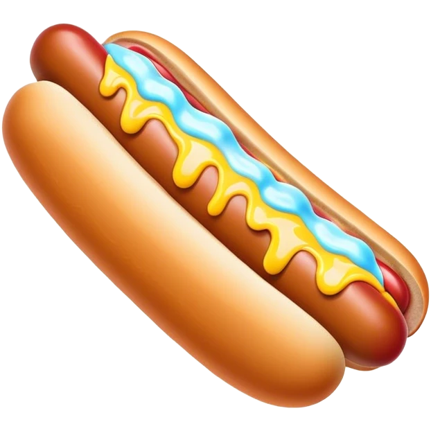 Melting neon ice cream hot dog  emoji