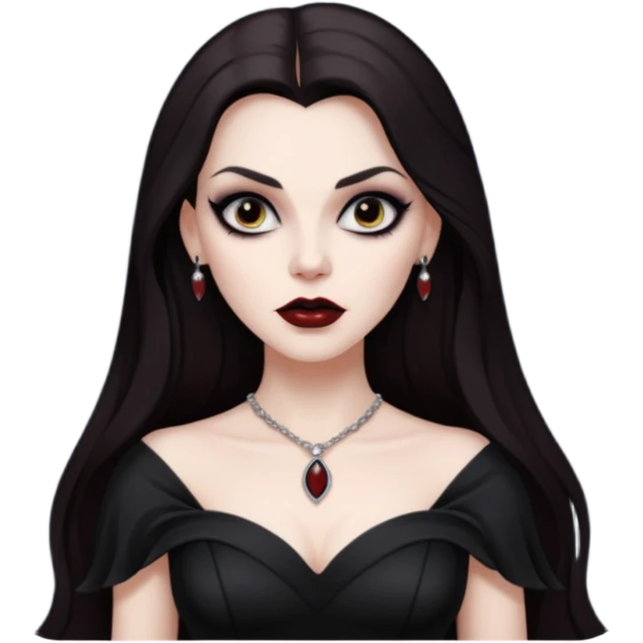 Vampira with long dark brown hair emoji