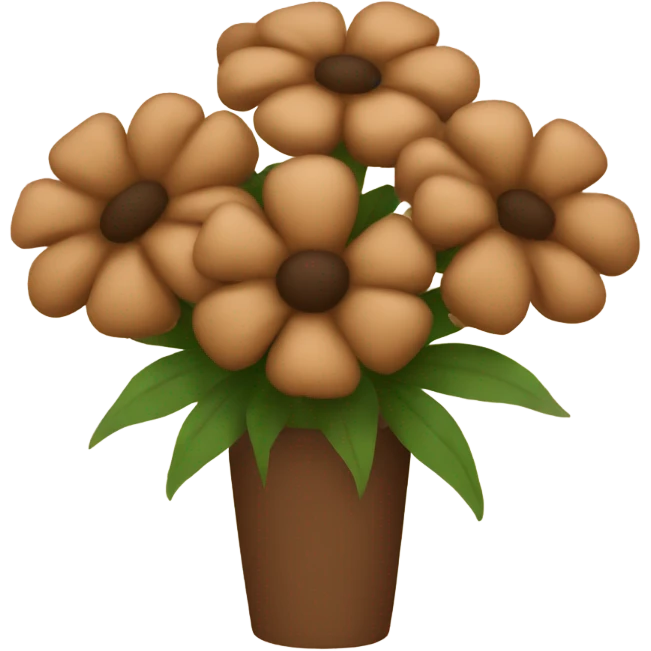 bouquet of brown flowers emoji