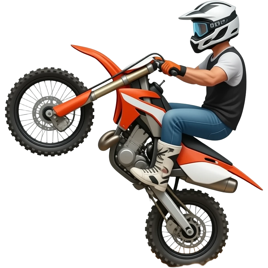 Man doing wheelie on offroad motorcycle emoji