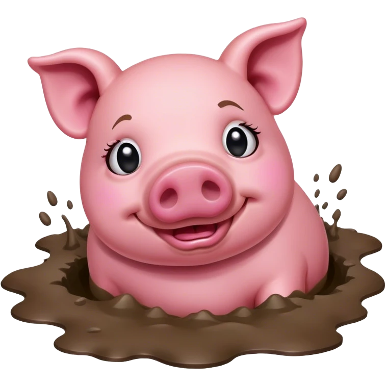 Piggy sinking in mud emoji