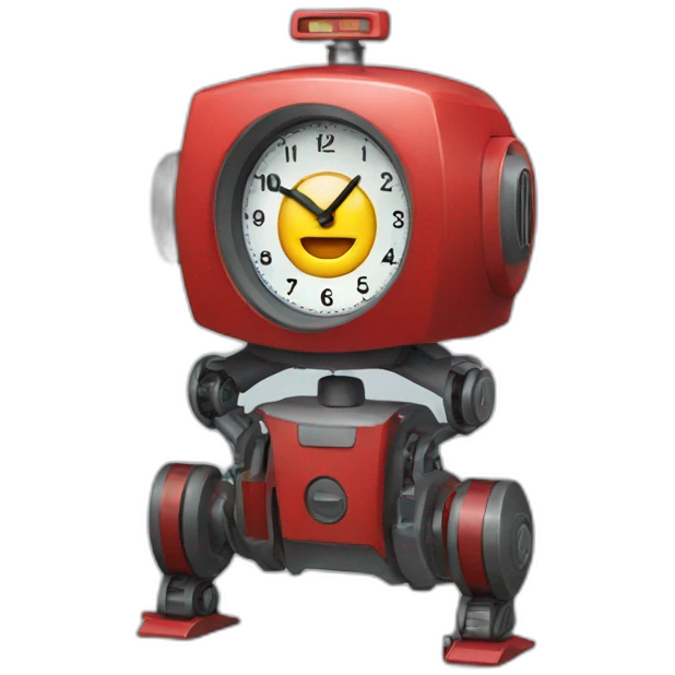 Warning Robot Red Clock emoji