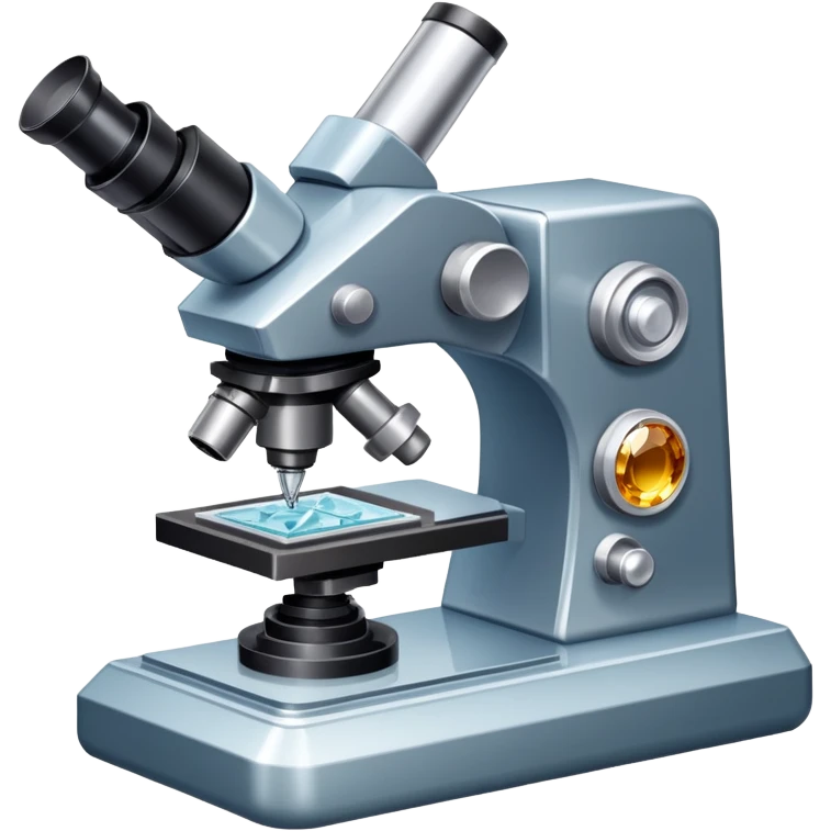 An icon featuring an electronic microscope, a metal alloy, and a crystal structure, symbolizing materials science. The design includes different materials like metals, ceramics, and polymers, alongside a stamp representing testing and quality control. Transparent background emoji