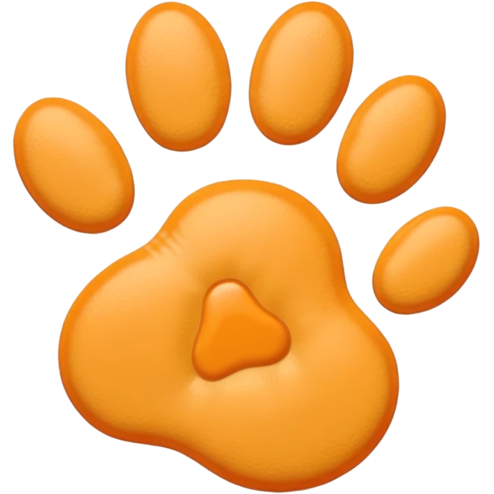 a very light pale pastel yellowy orange pawprint emoji