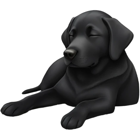 Black Labrador sleeping emoji