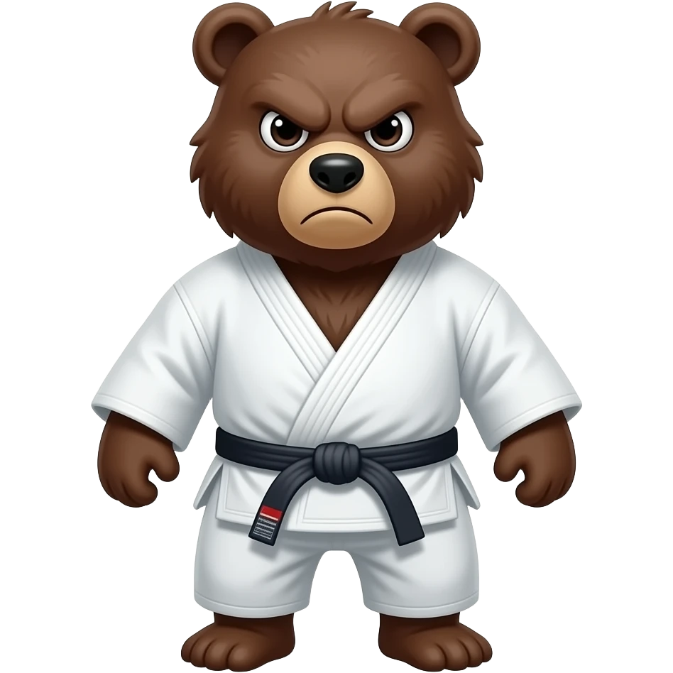 realistic angry bear with judo judogi+ emoji