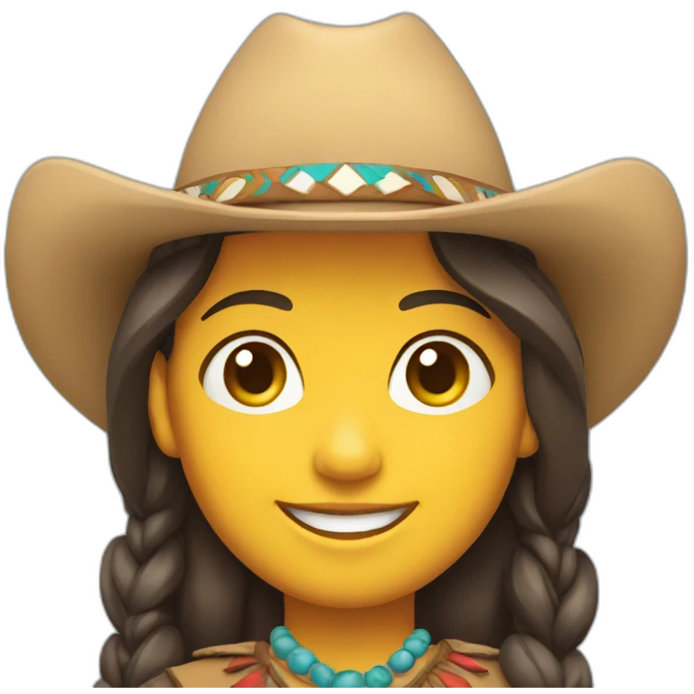 native american cowgirl smiling emoji