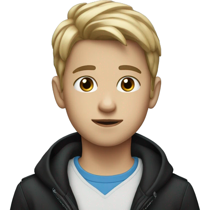 boy in black jacket Blue eyes emoji