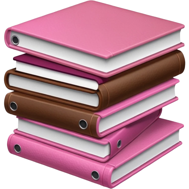 pink and brown file pile of 3 emoji