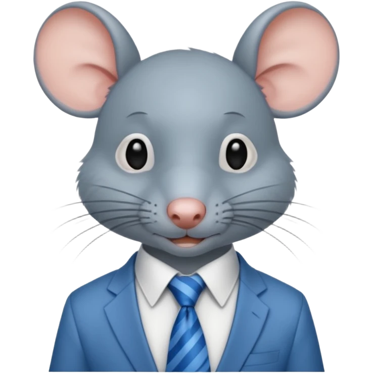 rat with shirt and blue tie emoji