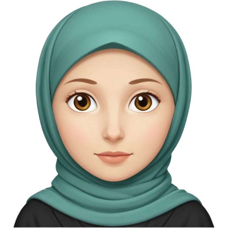 Make a girl with a hijab duolingo styles and make her white and only her face appear and looking forward not left or right emoji