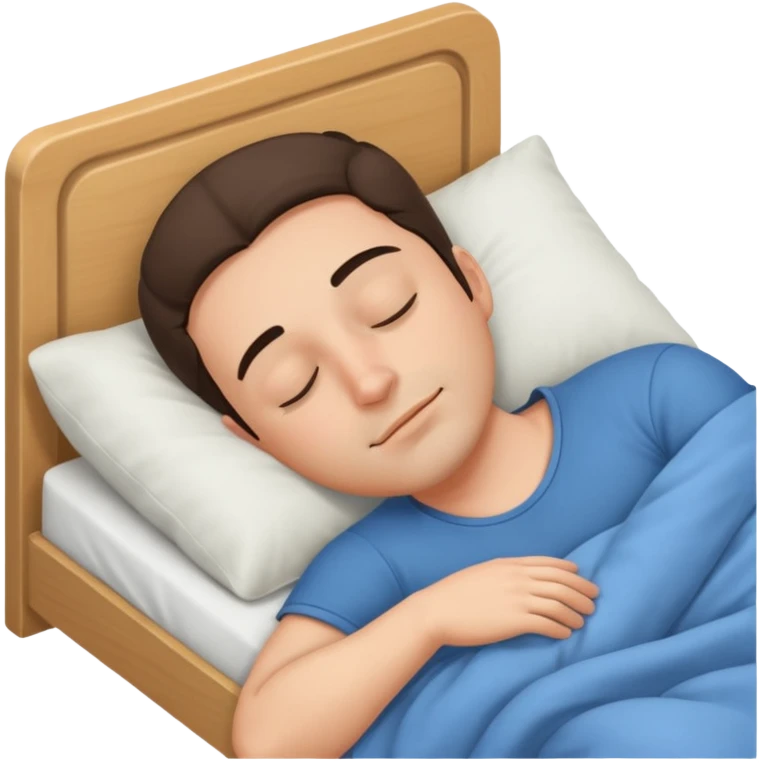 mach mir eine määnliche person die in einem bett schläft emoji