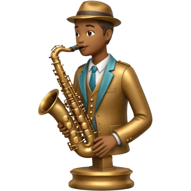 statue playing saxophone emoji