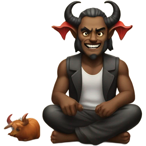 Satan sitting on a shelf  emoji