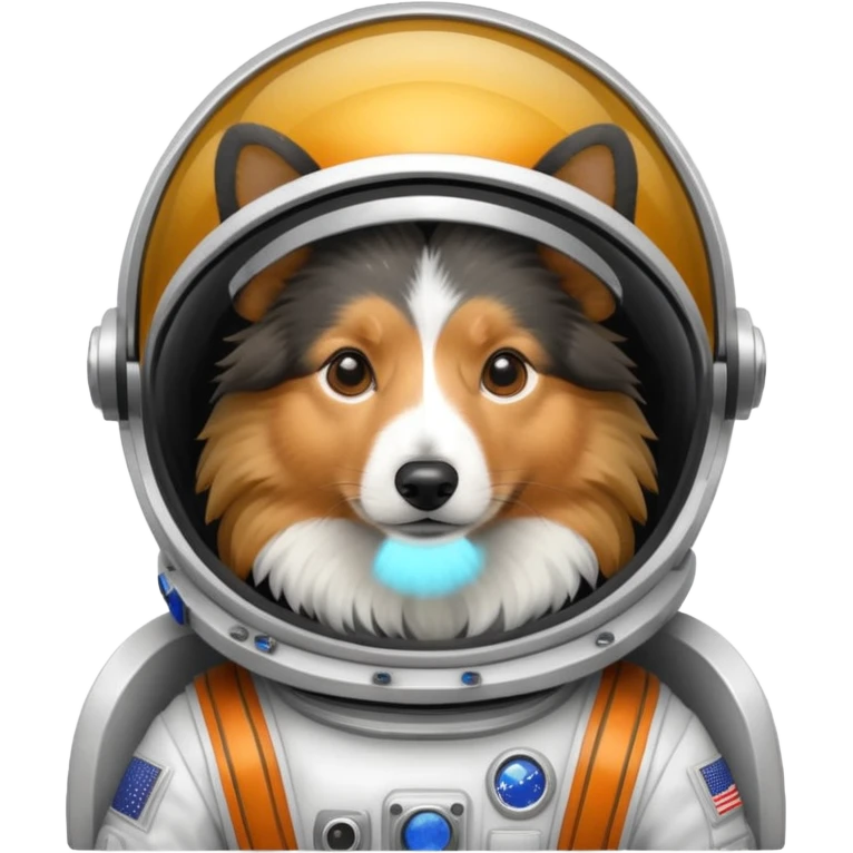 shetland sheepdog tricolor in a space suit emoji