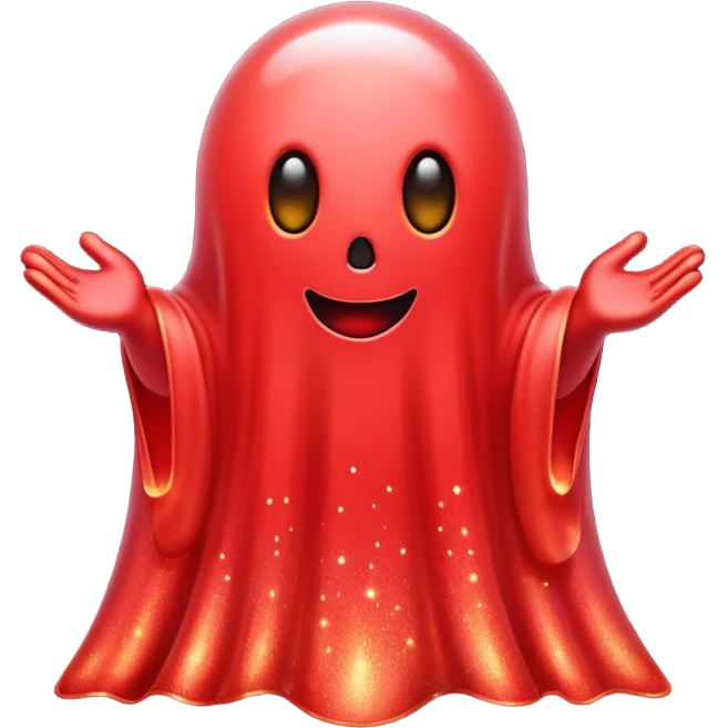 red glitter ghost emoji