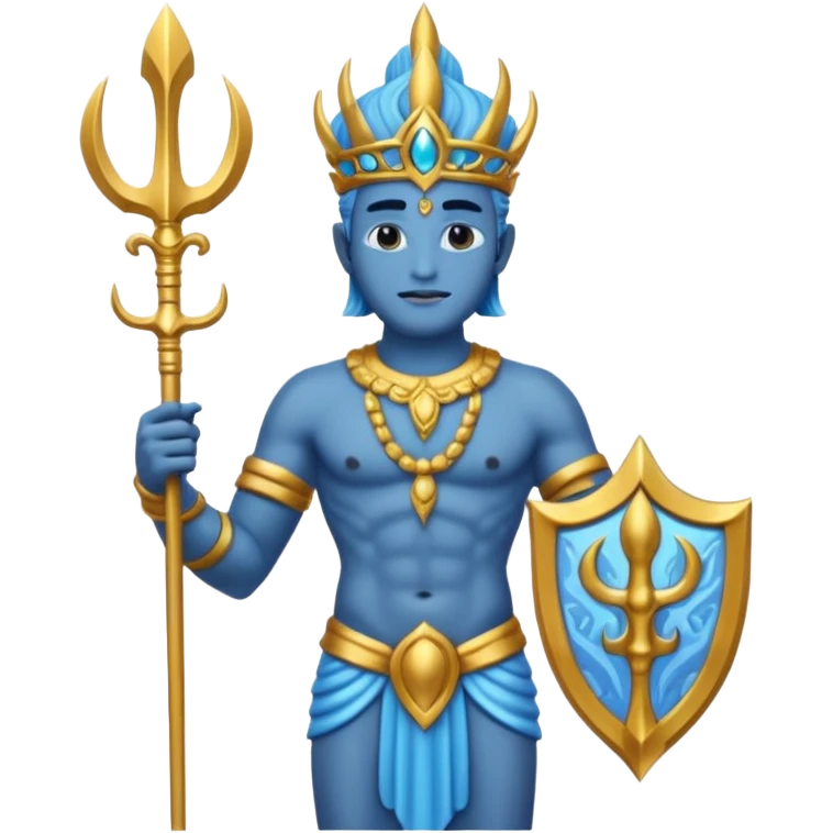 visnu god with Poseidon trident emoji