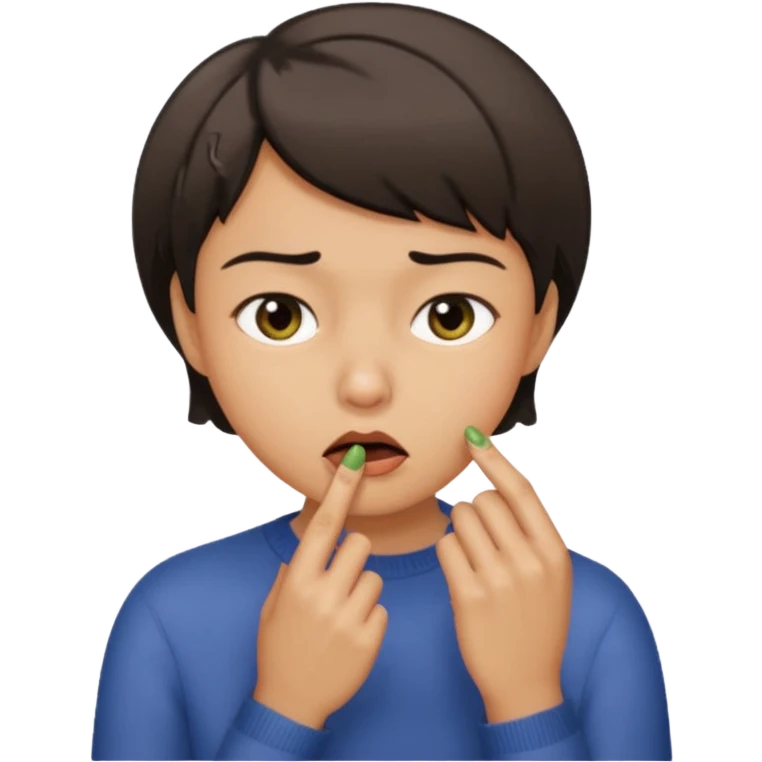 Emoji de una persona mordiéndose la uña  emoji
