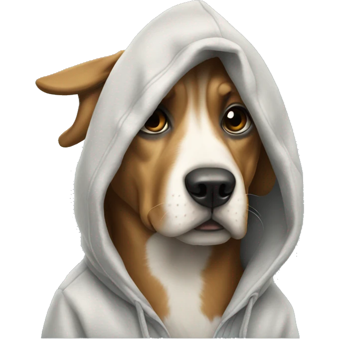 Dog wearing a hoodie  emoji