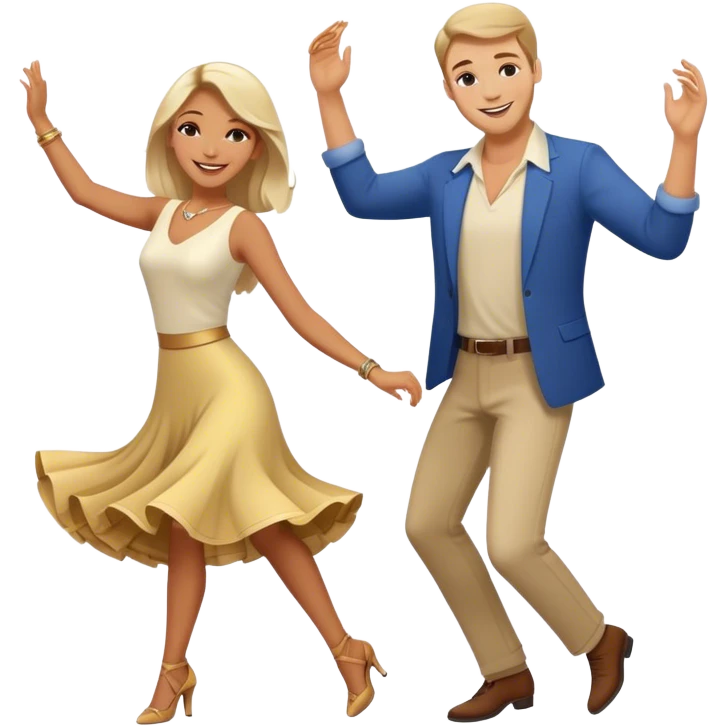 two caucasian people dancing in the club emoji