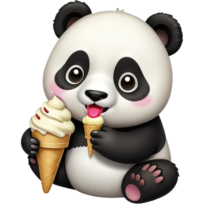 Panda eating ice cream emoji