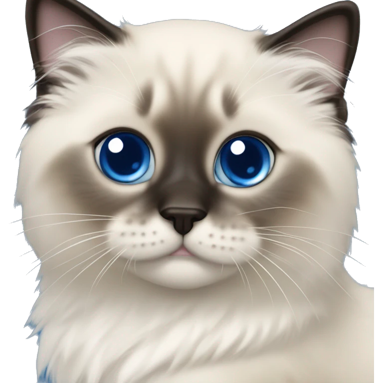 Seal colorpoint ragdoll kitten brown nose royal blue eyes emoji