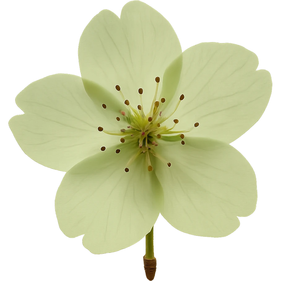 show  one green cherry blossom, remove background emoji